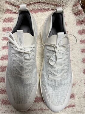 allbirds Men's Knit Sneakers in White and Light Gray